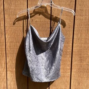 NWOT Wayf cowl neck snakeskin tank top